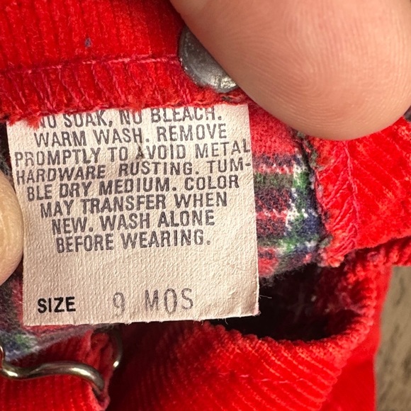 Vintage Made in the USA OshKosh B'gosh Bright Red Kids Overalls - Picture 2 of 9